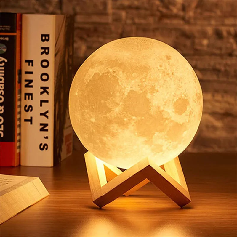 Luna Radiance: 3D Rechargeable Moon Lamp