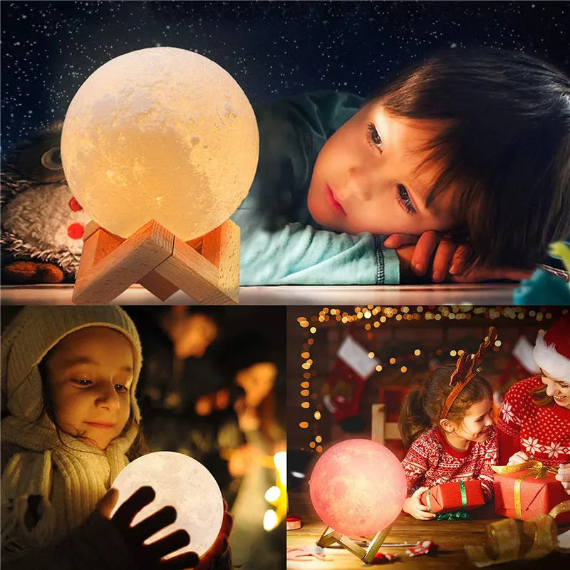 Luna Radiance: 3D Rechargeable Moon Lamp